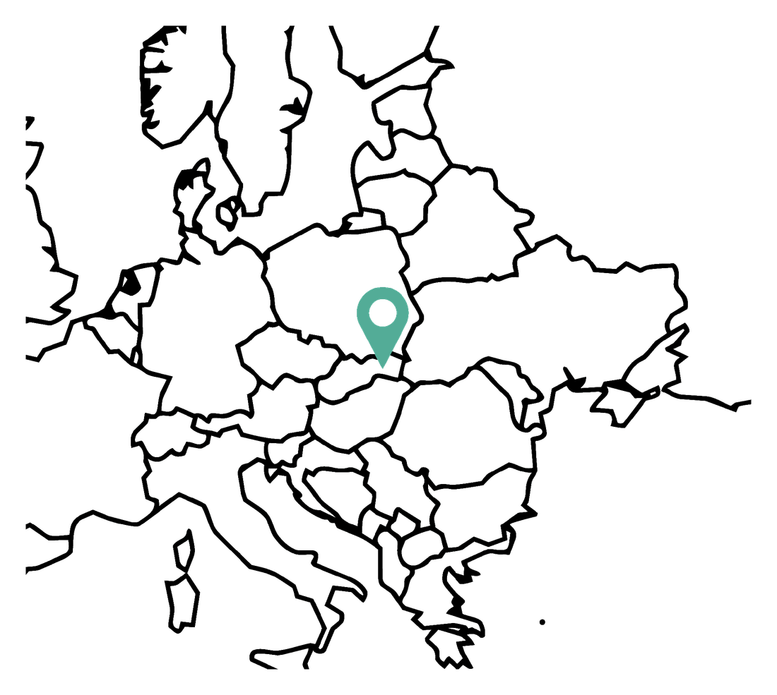 Map of Europe highlighting the location of Košice